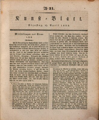 Morgenblatt für gebildete Stände. Kunst-Blatt (Morgenblatt für gebildete Stände) Dienstag 17. April 1832