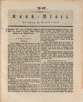 Morgenblatt für gebildete Stände. Kunst-Blatt (Morgenblatt für gebildete Stände) Dienstag 21. August 1832