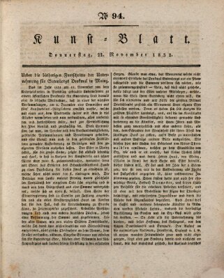 Morgenblatt für gebildete Stände. Kunst-Blatt (Morgenblatt für gebildete Stände) Donnerstag 22. November 1832