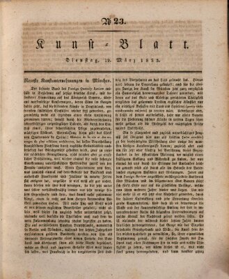 Morgenblatt für gebildete Stände. Kunst-Blatt (Morgenblatt für gebildete Stände) Dienstag 19. März 1833