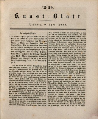 Morgenblatt für gebildete Stände. Kunst-Blatt (Morgenblatt für gebildete Stände) Dienstag 9. April 1833