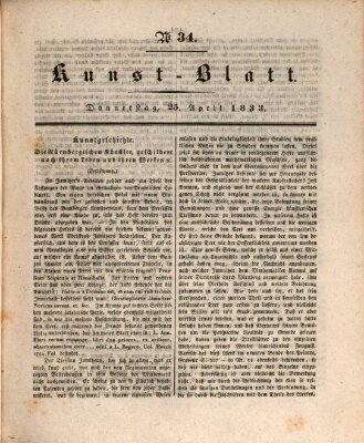 Morgenblatt für gebildete Stände. Kunst-Blatt (Morgenblatt für gebildete Stände) Donnerstag 25. April 1833