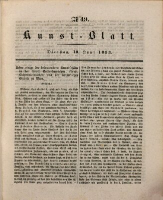 Morgenblatt für gebildete Stände. Kunst-Blatt (Morgenblatt für gebildete Stände) Dienstag 18. Juni 1833