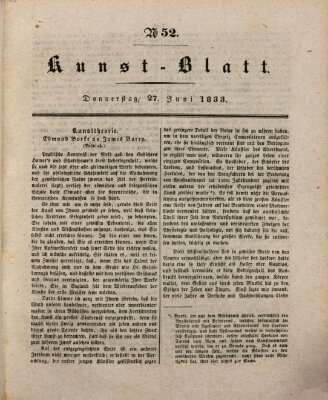 Morgenblatt für gebildete Stände. Kunst-Blatt (Morgenblatt für gebildete Stände) Donnerstag 27. Juni 1833