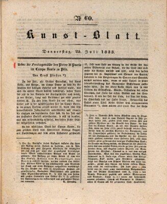 Morgenblatt für gebildete Stände. Kunst-Blatt (Morgenblatt für gebildete Stände) Donnerstag 25. Juli 1833