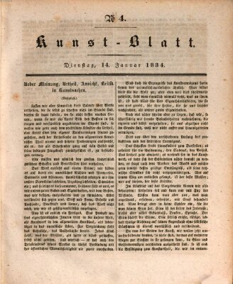 Morgenblatt für gebildete Stände. Kunst-Blatt (Morgenblatt für gebildete Stände) Dienstag 14. Januar 1834