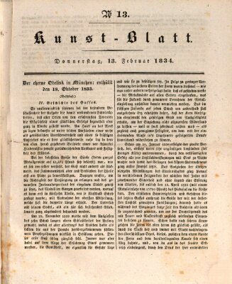 Morgenblatt für gebildete Stände. Kunst-Blatt (Morgenblatt für gebildete Stände) Donnerstag 13. Februar 1834