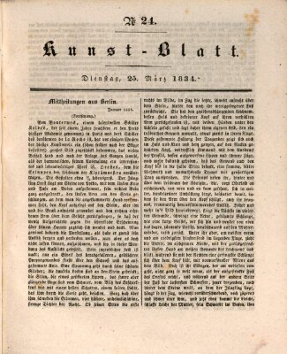 Morgenblatt für gebildete Stände. Kunst-Blatt (Morgenblatt für gebildete Stände) Dienstag 25. März 1834