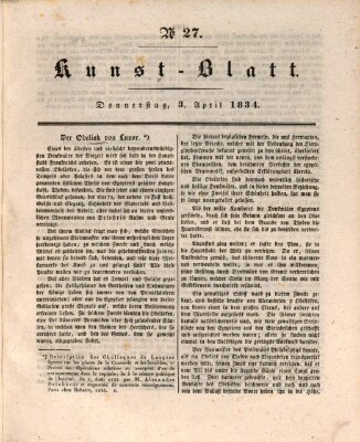 Morgenblatt für gebildete Stände. Kunst-Blatt (Morgenblatt für gebildete Stände) Donnerstag 3. April 1834