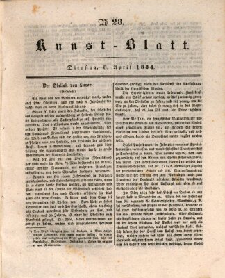 Morgenblatt für gebildete Stände. Kunst-Blatt (Morgenblatt für gebildete Stände) Dienstag 8. April 1834