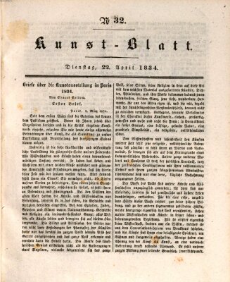 Morgenblatt für gebildete Stände. Kunst-Blatt (Morgenblatt für gebildete Stände) Dienstag 22. April 1834