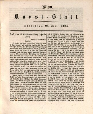 Morgenblatt für gebildete Stände. Kunst-Blatt (Morgenblatt für gebildete Stände) Donnerstag 24. April 1834