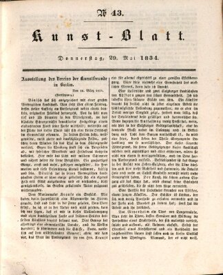 Morgenblatt für gebildete Stände. Kunst-Blatt (Morgenblatt für gebildete Stände) Donnerstag 29. Mai 1834