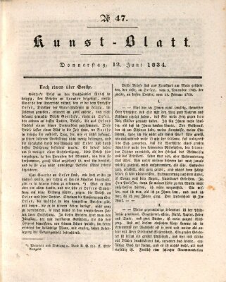 Morgenblatt für gebildete Stände. Kunst-Blatt (Morgenblatt für gebildete Stände) Donnerstag 12. Juni 1834