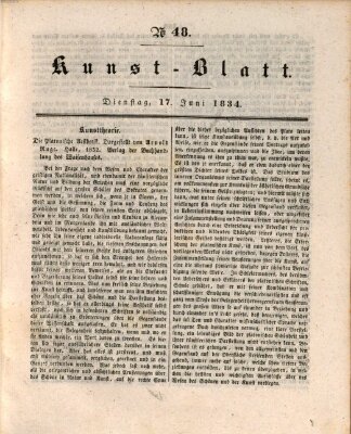 Morgenblatt für gebildete Stände. Kunst-Blatt (Morgenblatt für gebildete Stände) Dienstag 17. Juni 1834