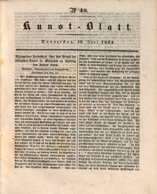 Morgenblatt für gebildete Stände. Kunst-Blatt (Morgenblatt für gebildete Stände) Donnerstag 19. Juni 1834