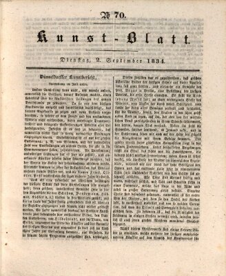 Morgenblatt für gebildete Stände. Kunst-Blatt (Morgenblatt für gebildete Stände) Dienstag 2. September 1834