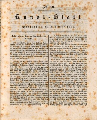 Morgenblatt für gebildete Stände. Kunst-Blatt (Morgenblatt für gebildete Stände) Donnerstag 11. Dezember 1834