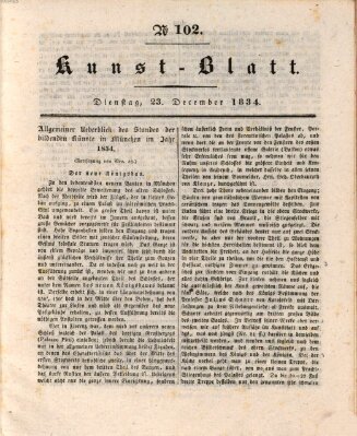 Morgenblatt für gebildete Stände. Kunst-Blatt (Morgenblatt für gebildete Stände) Dienstag 23. Dezember 1834