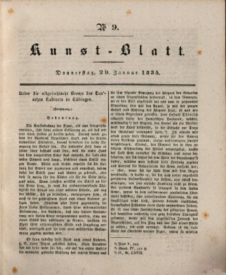 Morgenblatt für gebildete Stände. Kunst-Blatt (Morgenblatt für gebildete Stände) Donnerstag 29. Januar 1835