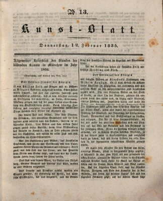 Morgenblatt für gebildete Stände. Kunst-Blatt (Morgenblatt für gebildete Stände) Donnerstag 12. Februar 1835