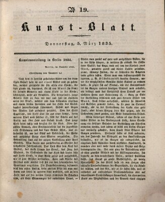 Morgenblatt für gebildete Stände. Kunst-Blatt (Morgenblatt für gebildete Stände) Donnerstag 5. März 1835