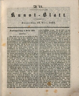 Morgenblatt für gebildete Stände. Kunst-Blatt (Morgenblatt für gebildete Stände) Donnerstag 12. März 1835