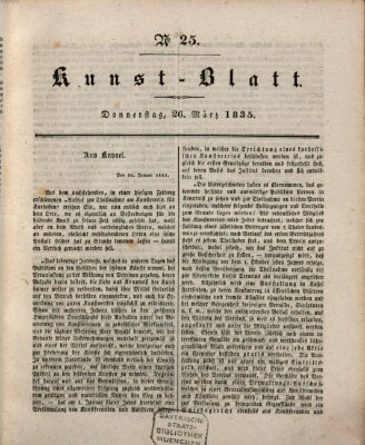 Morgenblatt für gebildete Stände. Kunst-Blatt (Morgenblatt für gebildete Stände) Donnerstag 26. März 1835