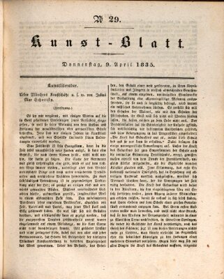 Morgenblatt für gebildete Stände. Kunst-Blatt (Morgenblatt für gebildete Stände) Donnerstag 9. April 1835