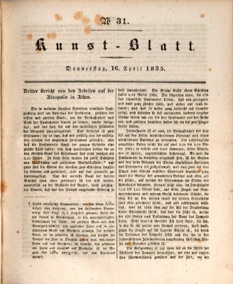 Morgenblatt für gebildete Stände. Kunst-Blatt (Morgenblatt für gebildete Stände) Donnerstag 16. April 1835