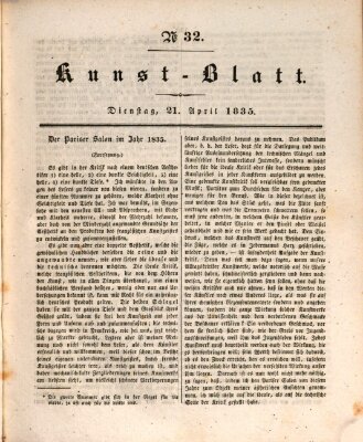 Morgenblatt für gebildete Stände. Kunst-Blatt (Morgenblatt für gebildete Stände) Dienstag 21. April 1835