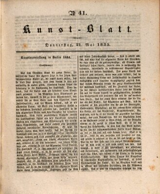 Morgenblatt für gebildete Stände. Kunst-Blatt (Morgenblatt für gebildete Stände) Donnerstag 21. Mai 1835