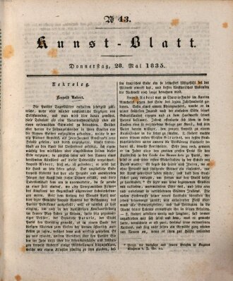 Morgenblatt für gebildete Stände. Kunst-Blatt (Morgenblatt für gebildete Stände) Donnerstag 28. Mai 1835