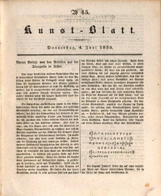 Morgenblatt für gebildete Stände. Kunst-Blatt (Morgenblatt für gebildete Stände) Donnerstag 4. Juni 1835