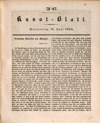 Morgenblatt für gebildete Stände. Kunst-Blatt (Morgenblatt für gebildete Stände) Donnerstag 11. Juni 1835