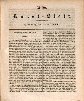 Morgenblatt für gebildete Stände. Kunst-Blatt (Morgenblatt für gebildete Stände) Dienstag 23. Juni 1835