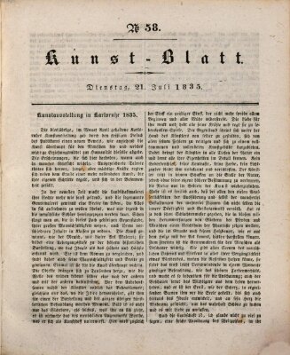 Morgenblatt für gebildete Stände. Kunst-Blatt (Morgenblatt für gebildete Stände) Dienstag 21. Juli 1835