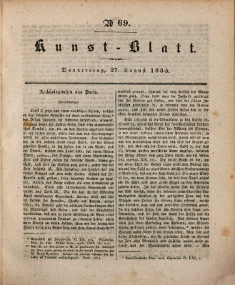 Morgenblatt für gebildete Stände. Kunst-Blatt (Morgenblatt für gebildete Stände) Donnerstag 27. August 1835