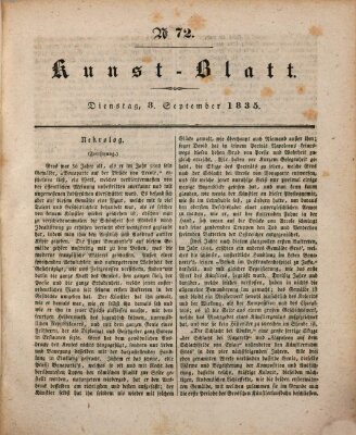 Morgenblatt für gebildete Stände. Kunst-Blatt (Morgenblatt für gebildete Stände) Dienstag 8. September 1835