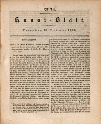 Morgenblatt für gebildete Stände. Kunst-Blatt (Morgenblatt für gebildete Stände) Donnerstag 10. September 1835