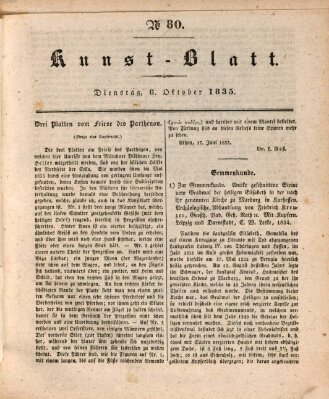 Morgenblatt für gebildete Stände. Kunst-Blatt (Morgenblatt für gebildete Stände) Dienstag 6. Oktober 1835