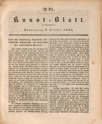 Morgenblatt für gebildete Stände. Kunst-Blatt (Morgenblatt für gebildete Stände) Donnerstag 8. Oktober 1835