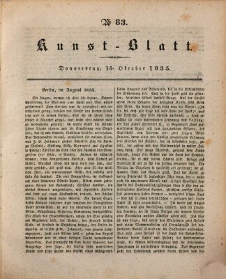 Morgenblatt für gebildete Stände. Kunst-Blatt (Morgenblatt für gebildete Stände) Donnerstag 15. Oktober 1835