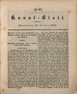 Morgenblatt für gebildete Stände. Kunst-Blatt (Morgenblatt für gebildete Stände) Donnerstag 29. Oktober 1835