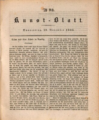 Morgenblatt für gebildete Stände. Kunst-Blatt (Morgenblatt für gebildete Stände) Donnerstag 19. November 1835