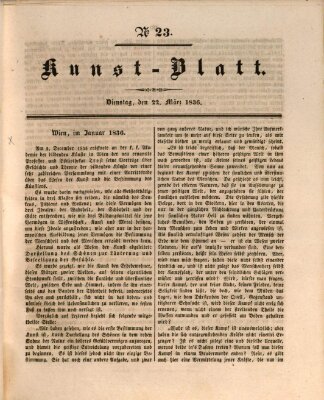 Morgenblatt für gebildete Stände. Kunst-Blatt (Morgenblatt für gebildete Stände) Dienstag 22. März 1836