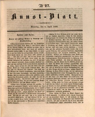 Morgenblatt für gebildete Stände. Kunst-Blatt (Morgenblatt für gebildete Stände) Dienstag 5. April 1836