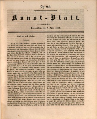 Morgenblatt für gebildete Stände. Kunst-Blatt (Morgenblatt für gebildete Stände) Donnerstag 7. April 1836