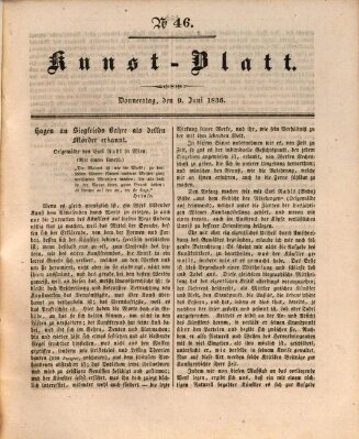 Morgenblatt für gebildete Stände. Kunst-Blatt (Morgenblatt für gebildete Stände) Donnerstag 9. Juni 1836