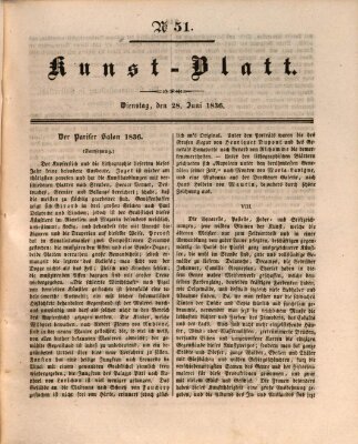 Morgenblatt für gebildete Stände. Kunst-Blatt (Morgenblatt für gebildete Stände) Dienstag 28. Juni 1836